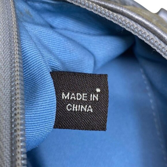 COACH Metallic Silver Signature Leather Cosmetic Pouch - Picture 13 of 13